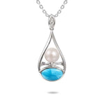 Larimar Hina Sunrise Pendant Pendant Island by Koa Nani Akoya Pearl 