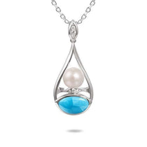 Larimar Hina Sunrise Pendant Pendant Island by Koa Nani Akoya Pearl 