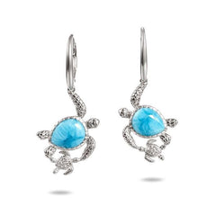 Larimar Honu Aumakua Earrings Earrings Island by Koa Nani 