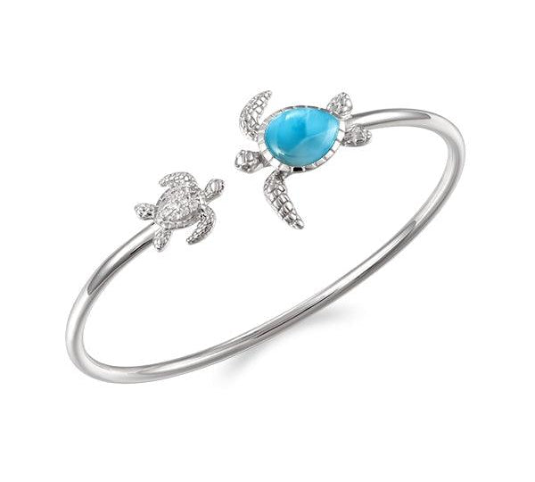Larimar Honu Aumakua Sleek Bangle Bangle Island by Koa Nani 