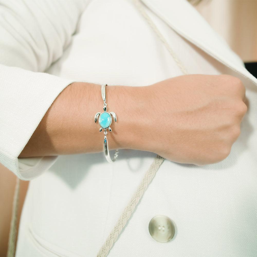 Larimar Honu Curve Bracelet Bracelet Island by Koa Nani 