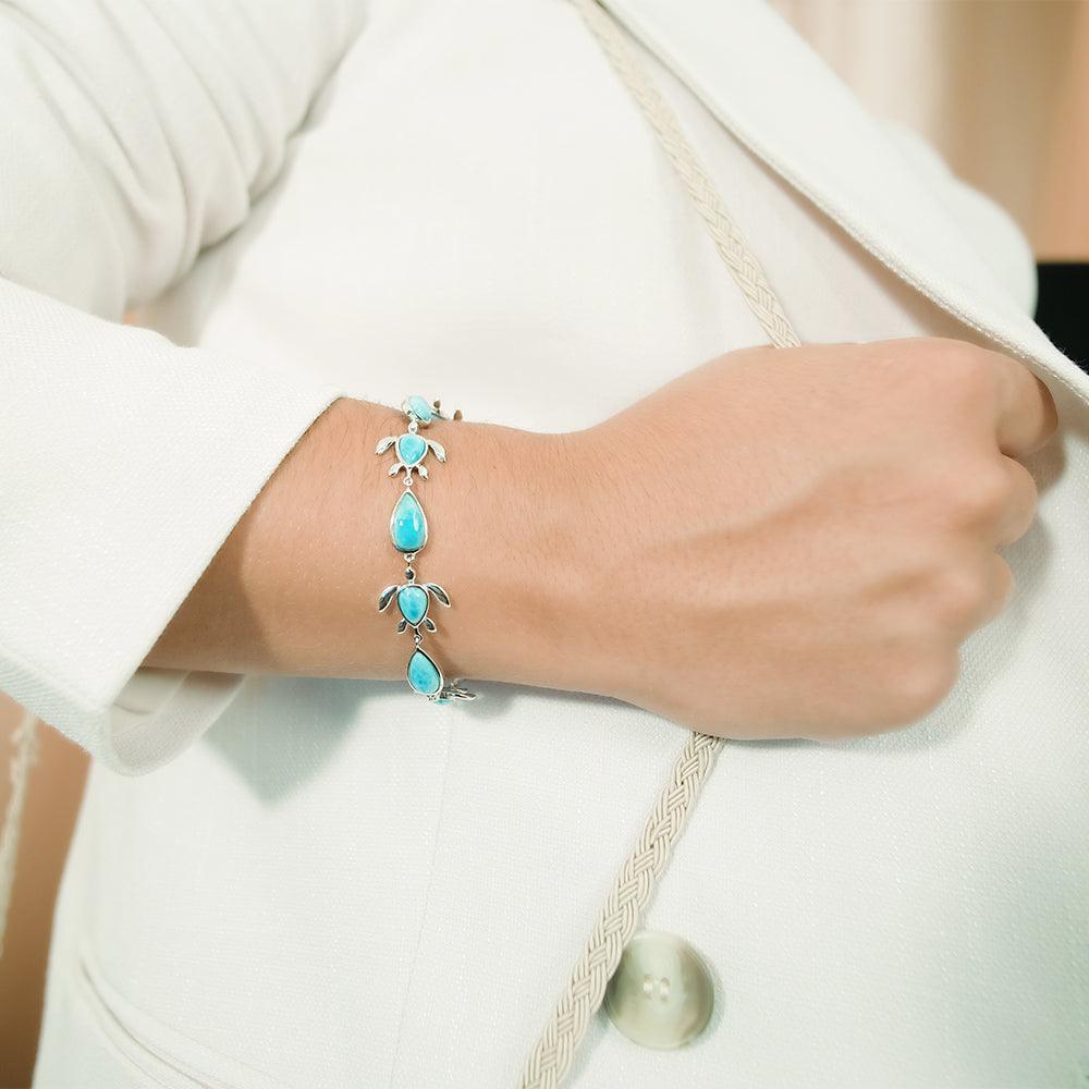Larimar Honu Kai Charm Bracelet Bracelet Island by Koa Nani 
