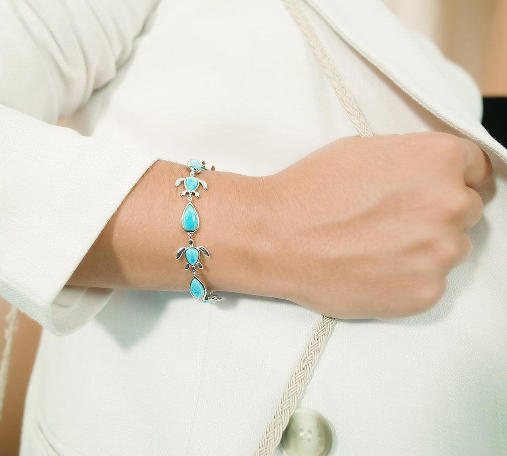 Larimar Honu Kai Charm Bracelet Bracelet Island by Koa Nani 
