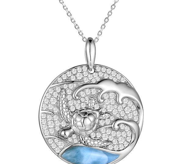 Larimar Honu Wave Medallion Island by Koa Nani 
