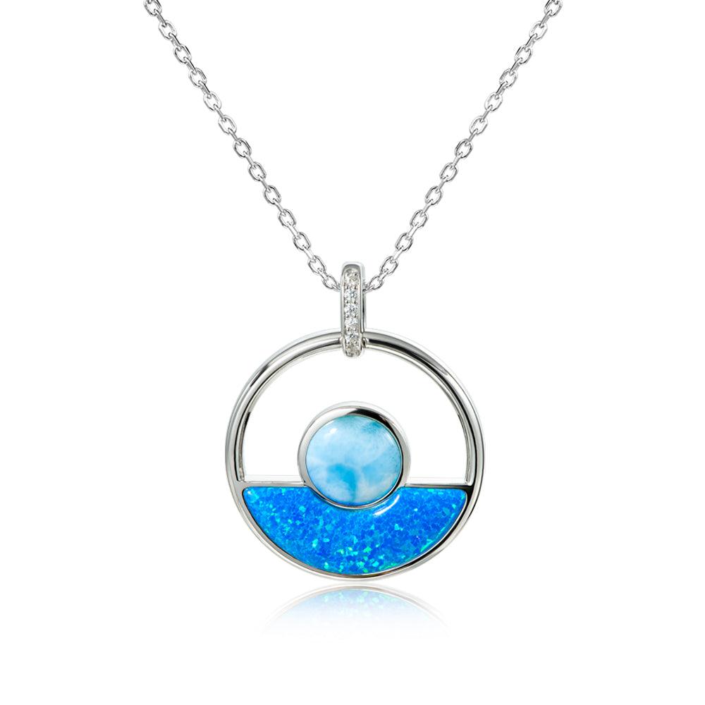 Larimar Horizon Pendant with Opalite Pendant Island by Koa Nani Large 