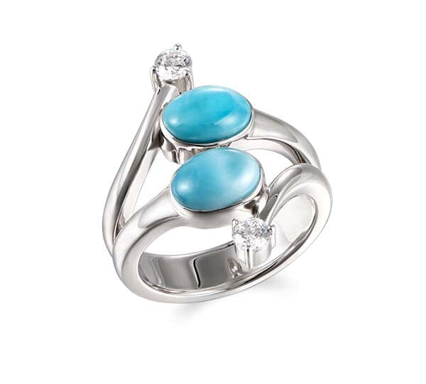 Larimar Horizons Cocktail Ring Ring Island by Koa Nani 