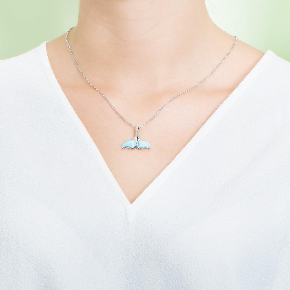 Larimar Humpback Whale Tail Pendant Pendant Island by Koa Nani 