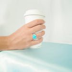 Larimar Infinity Pool Ring with Engravings Ring Island by Koa Nani 