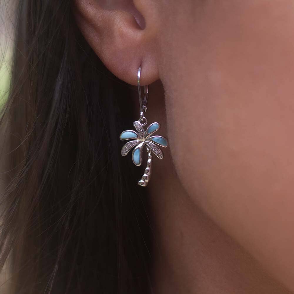 Larimar Island Palm Tree Earrings Earrings Island by Koa Nani 