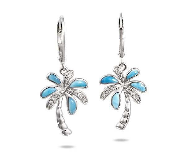 Larimar Island Palm Tree Earrings Earrings Island by Koa Nani 
