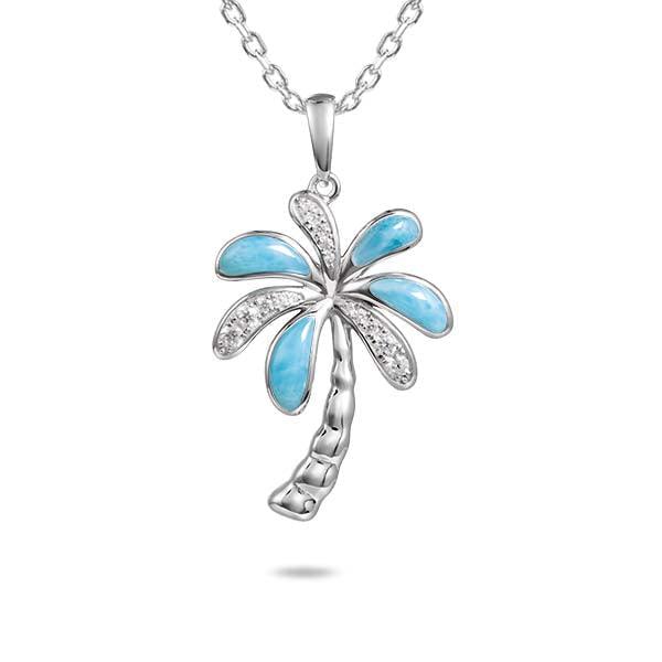 Larimar Island Palm Tree Pendant Pendant Island by Koa Nani 