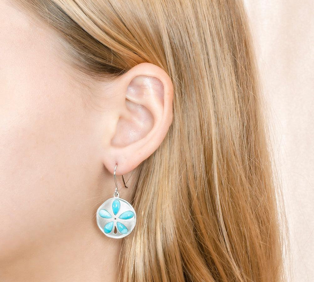 Larimar Kai Sand Dollar Earrings Earrings Island by Koa Nani 