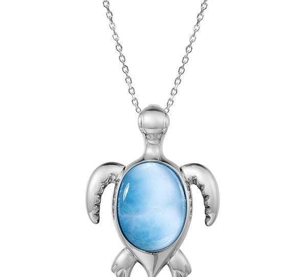 Larimar Kailua Honu Pendant Pendant Island by Koa Nani Large 