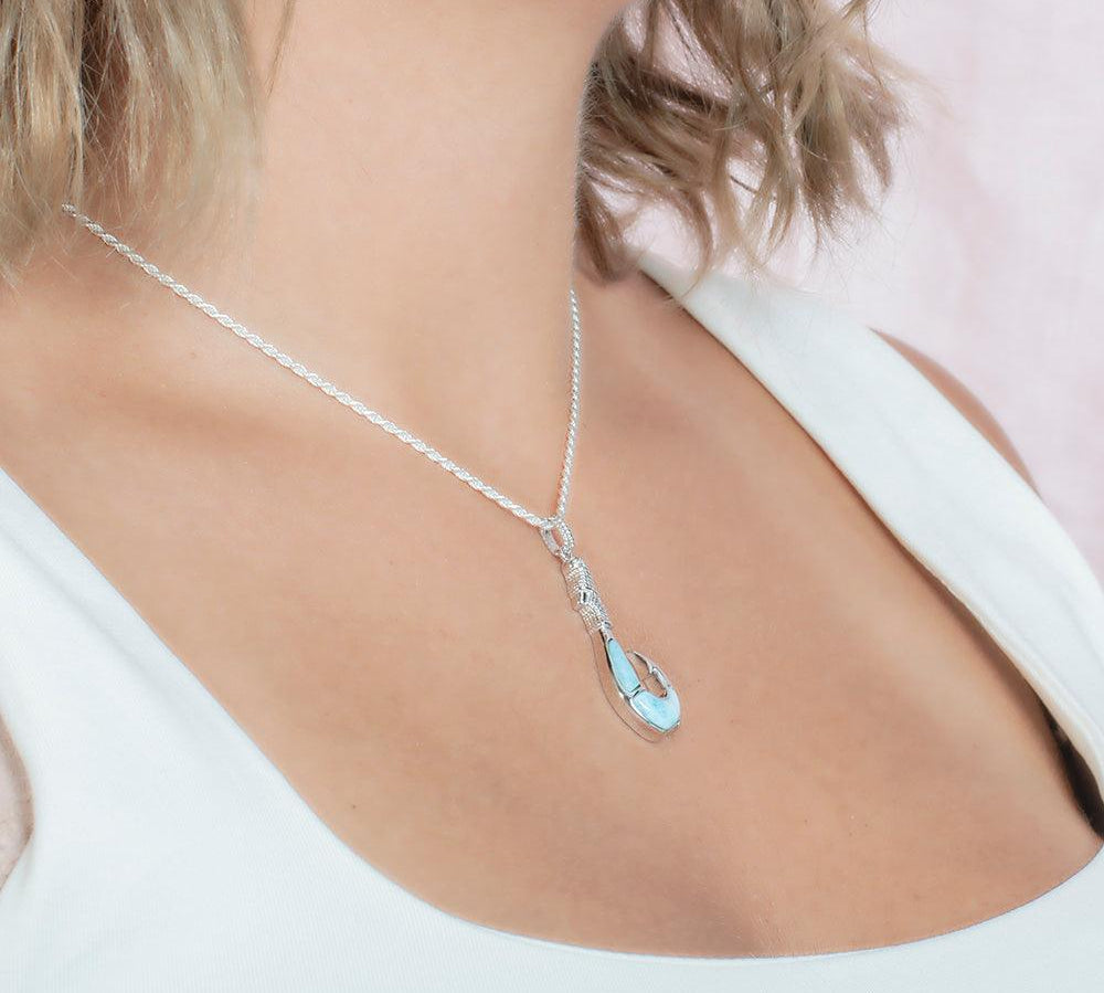 Larimar Kane Fishhook Pendant Pendant Island by Koa Nani 