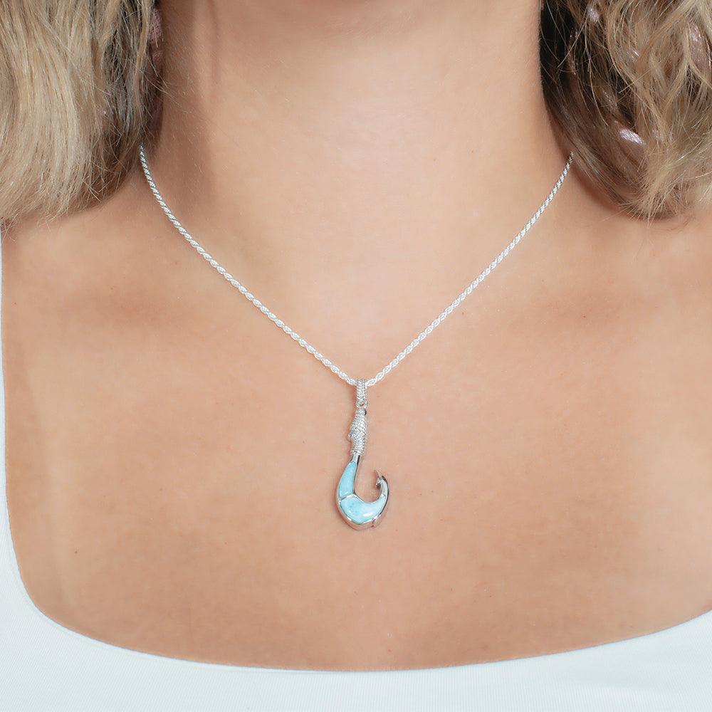 Larimar Kane Fishhook Pendant Pendant Island by Koa Nani 