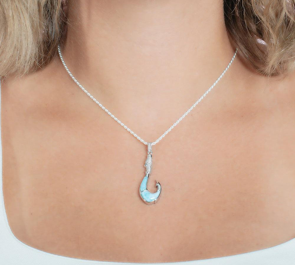 Larimar Kane Fishhook Pendant Pendant Island by Koa Nani 