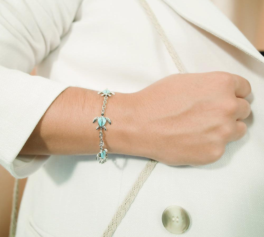 Larimar Kauai Honu Charm Bracelet Bracelet Island by Koa Nani 