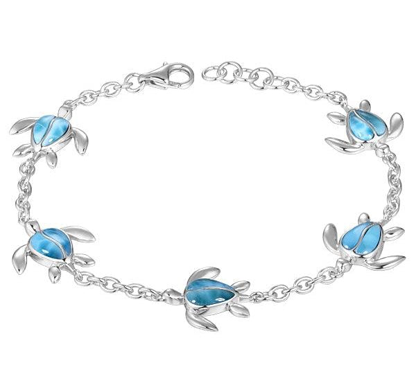 Larimar Kauai Honu Charm Bracelet Bracelet Island by Koa Nani 