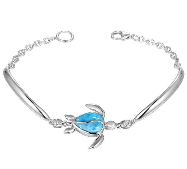 Larimar Kauai Honu Curve Bracelet Bracelet Island by Koa Nani 