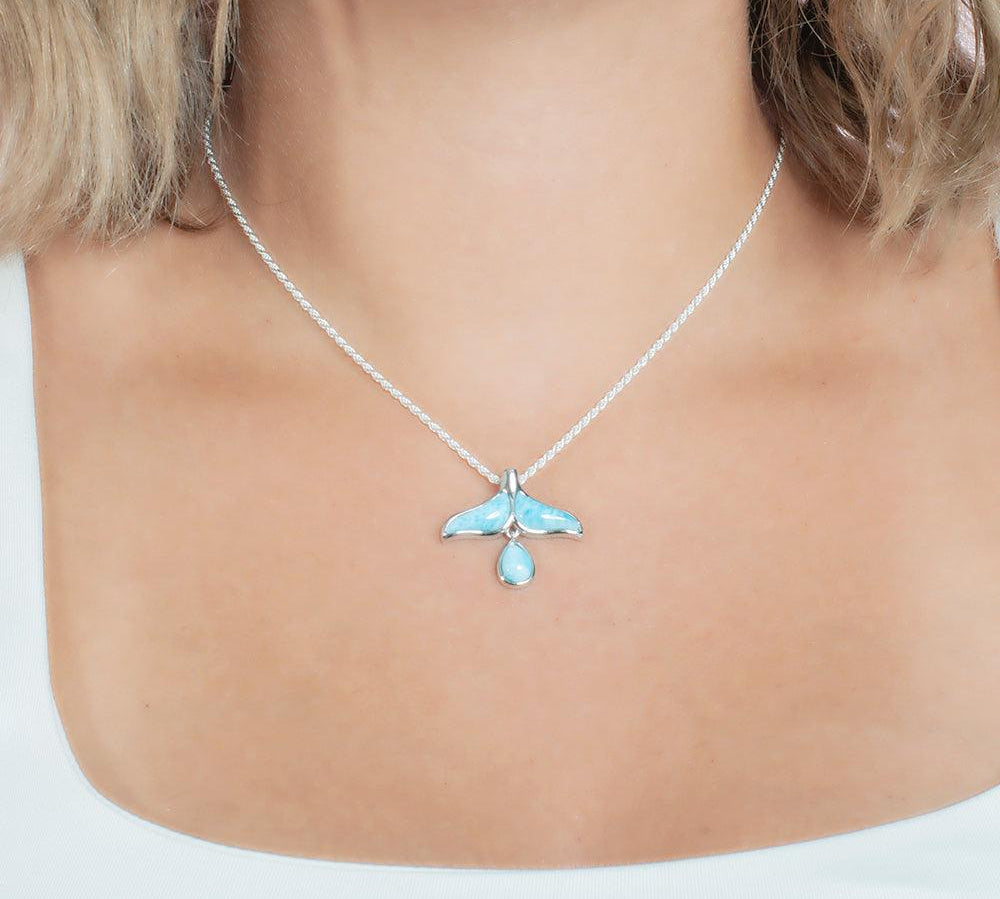 Larimar Kohola Teardrop Pendant Pendant Island by Koa Nani 