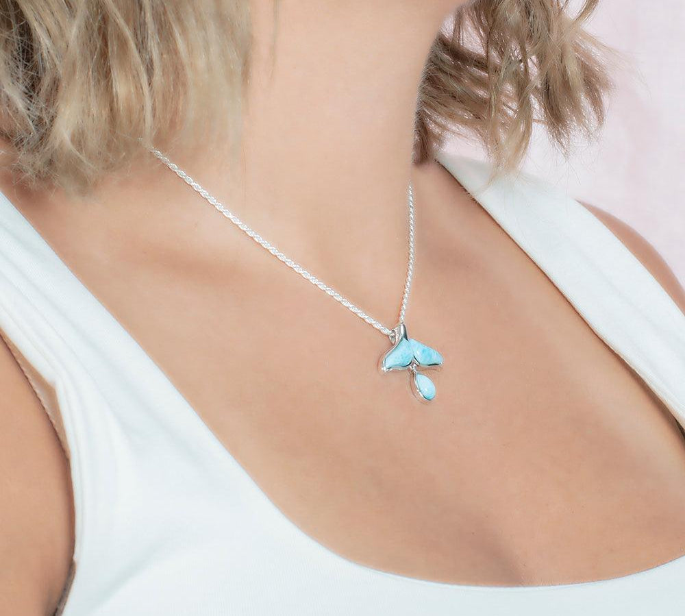 Larimar Kohola Teardrop Pendant Pendant Island by Koa Nani 