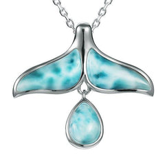 Larimar Kohola Teardrop Pendant Pendant Island by Koa Nani 