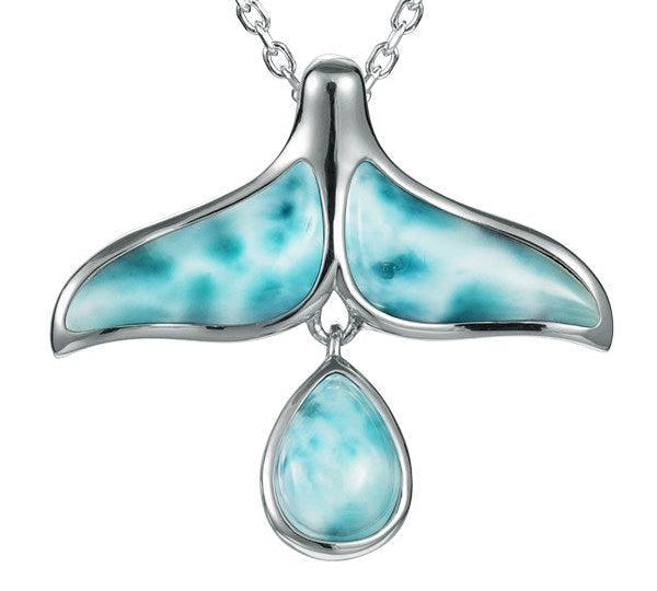Larimar Kohola Teardrop Pendant Pendant Island by Koa Nani 