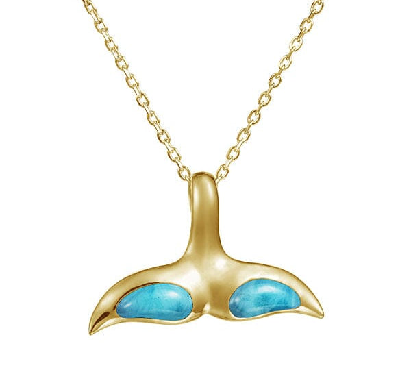 Larimar Kohola Whale Tail Pendant Pendant Island by Koa Nani 