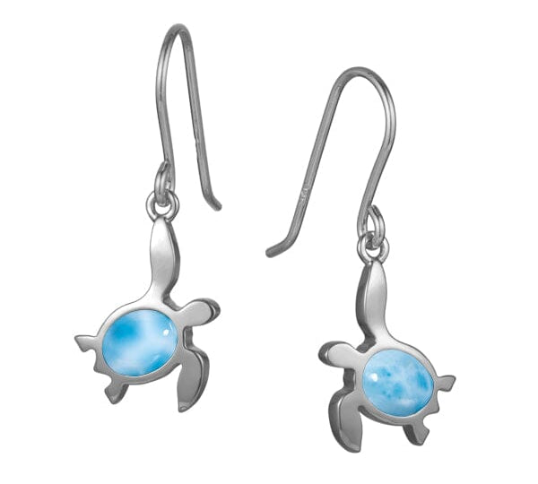 Larimar Kona Honu Earrings Earrings Island by Koa Nani 