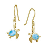 Larimar Kona Honu Earrings Earrings Island by Koa Nani 