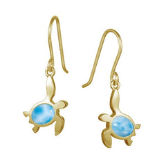Larimar Kona Honu Earrings Earrings Island by Koa Nani 