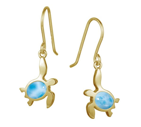 Larimar Kona Honu Earrings Earrings Island by Koa Nani 