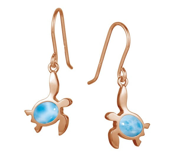 Larimar Kona Honu Earrings Earrings Island by Koa Nani 
