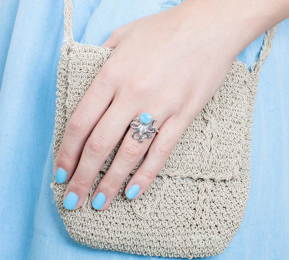 Larimar Kraken Ring Ring Island by Koa Nani 