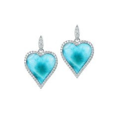 Larimar Ku’u Heart Earrings Earrings Island by Koa Nani 