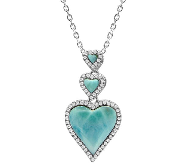 Larimar Ku’u Ohana Heart Pendant Pendant Island by Koa Nani 