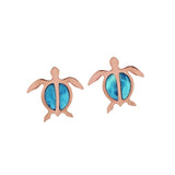 Larimar Lanai Honu Earrings Earrings Island by Koa Nani 