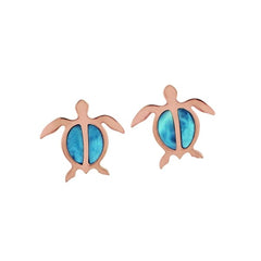 Larimar Lanai Honu Earrings Earrings Island by Koa Nani 