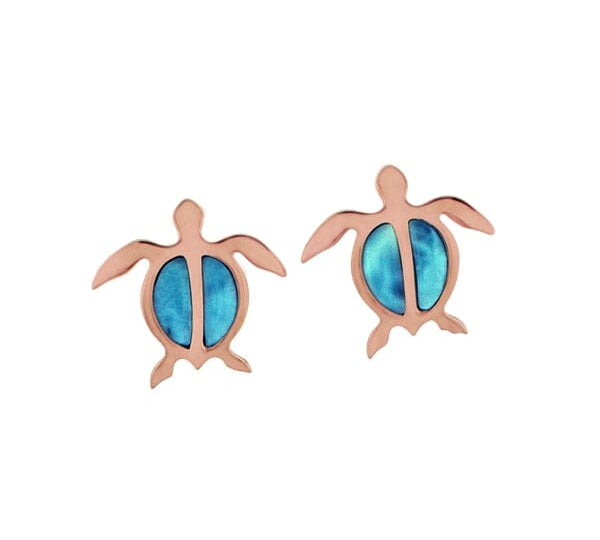 Larimar Lanai Honu Earrings Earrings Island by Koa Nani 