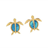 Larimar Lanai Honu Earrings Earrings Island by Koa Nani 