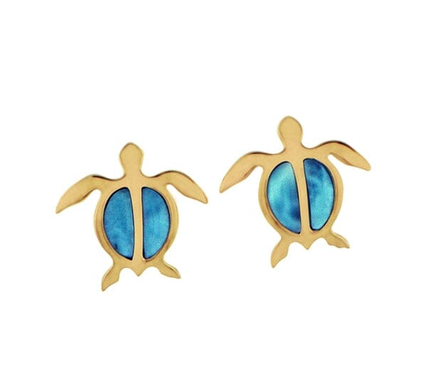 Larimar Lanai Honu Earrings Earrings Island by Koa Nani 