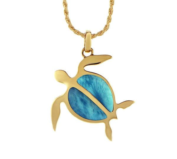 Larimar Lanai Honu Pendant Pendant Island by Koa Nani 