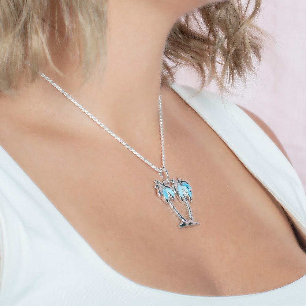 Larimar Lanai Palm Tree Pendant Pendant Island by Koa Nani 