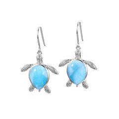 Larimar Lanikai Honu Earrings Earrings Island by Koa Nani 