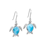 Larimar Lanikai Honu Hook Earrings Earrings Island by Koa Nani 