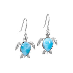 Larimar Lanikai Honu Hook Earrings Earrings Island by Koa Nani 