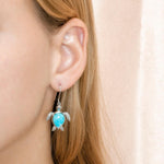 Larimar Lanikai Honu Hook Earrings Earrings Island by Koa Nani 
