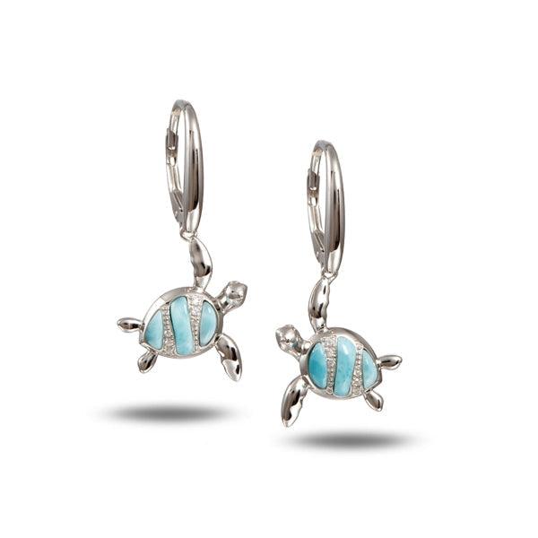 Larimar Laysan Honu Earrings Earrings Island by Koa Nani 