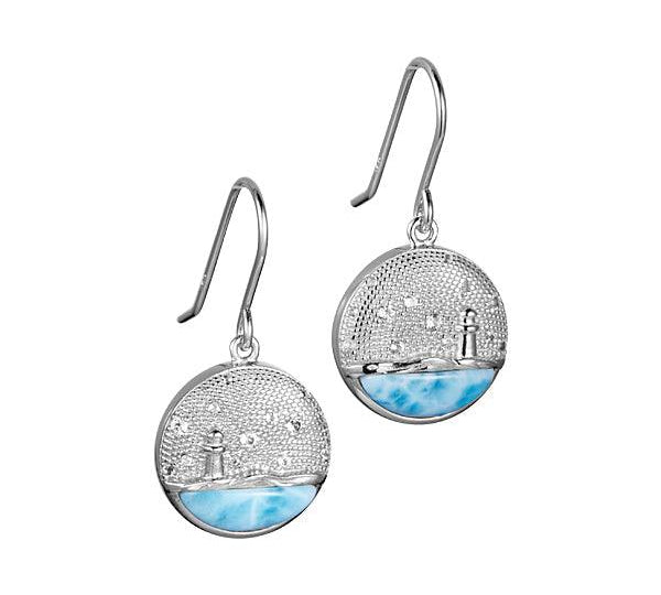 Larimar Lighthouse Medallion Earrings Earrings Island by Koa Nani 
