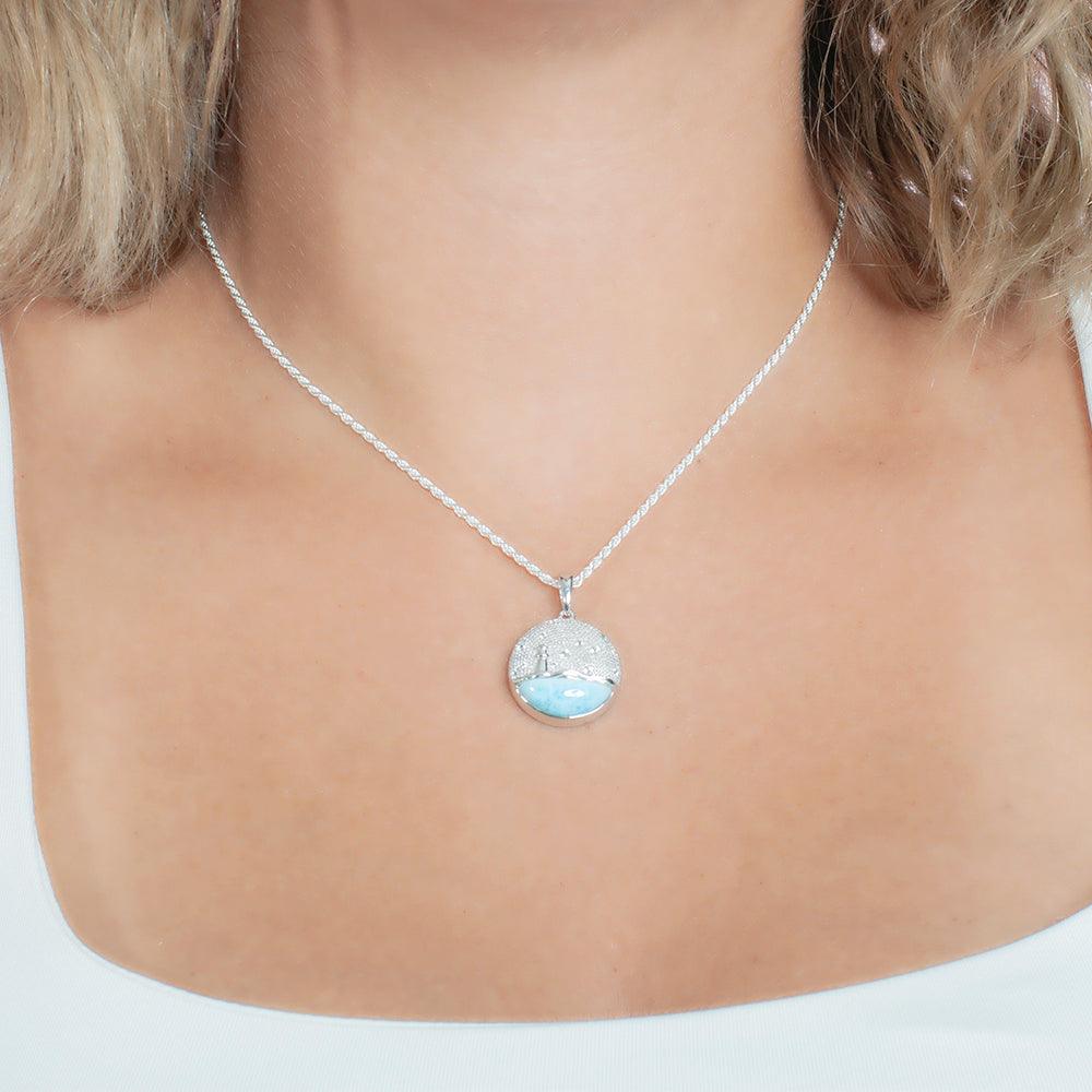Larimar Lighthouse Medallion Pendant Pendant Island by Koa Nani 